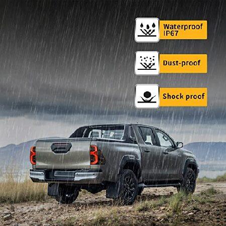 VLAND LED Tail Lights Compatible with Toyota Hilux 2015-2020 Revo(NOT for Tonka) Pickup Truck, Rear Lamp Assembly w/Dynamic Animation Running Light, Pの画像