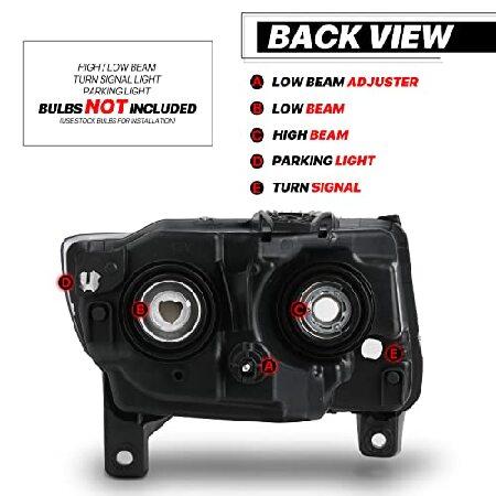 M-AUTO Pair Chrome Housing Smoke Lens Clear Corner Headlights Compatible with 2011 2012 2013 Jeep Grand Cherokee Left and Right Driver and Passenger Sの画像