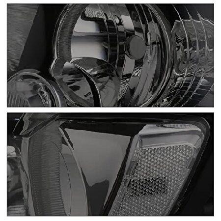M-AUTO Pair Chrome Housing Smoke Lens Clear Corner Headlights Compatible with 2011 2012 2013 Jeep Grand Cherokee Left and Right Driver and Passenger Sの画像