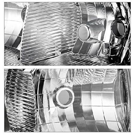 M-AUTO 4PC Chrome OE Style Headlamp Assembly Replacement for 99-07 GMC Sierra 1500/99-04 2500/01-07 1500 HD/2500 HD/3500 HD / 99-06 Yukon / 00-06 Yukoの画像