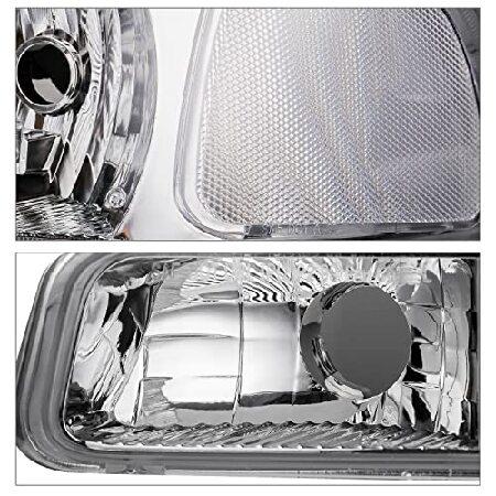 M-AUTO 4PC Chrome OE Style Headlamp Assembly Replacement for 99-07 GMC Sierra 1500/99-04 2500/01-07 1500 HD/2500 HD/3500 HD / 99-06 Yukon / 00-06 Yukoの画像