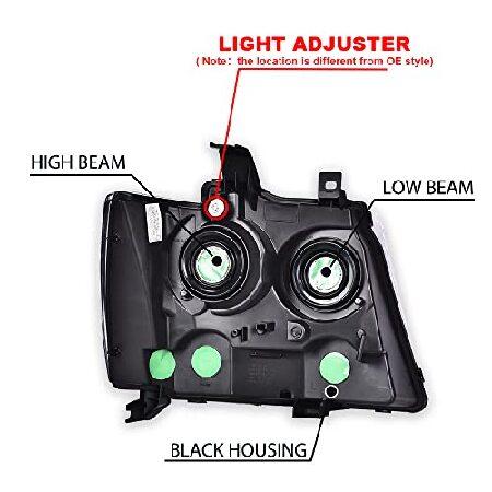PIT66 LED Tube Dual Projector Headlights, Compatible with 2007-2013 Chevy Avalanche Suburban 2500/2007-2014 Chevy Tahoe, Smoke Lens Chrome Housing Cleの画像