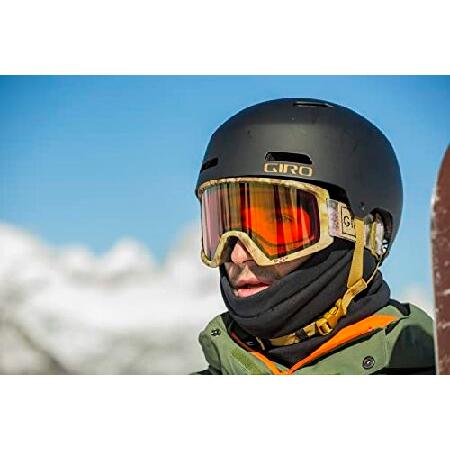 Giro Blok Ski Goggles - Snowboard Goggles for Men ＆ Youth - Black/Orange Liquid Light Strap with Vivid Smoke Lens｜rest｜05