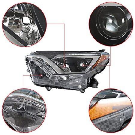 GXYWADY Headlight Assembly Replacement for 2016 2017 2018 Toyota Rav4 Left and Right Front Headlightsの画像