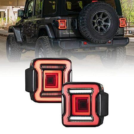 Form Lighting Sequential LED Tail Lights compatible with Jeep JL Wrangler 2018-2023 (pair), Smokedの画像