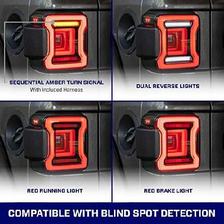 Form Lighting Sequential LED Tail Lights compatible with Jeep JL Wrangler 2018-2023 (pair), Smokedの画像