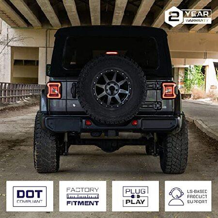 Form Lighting Sequential LED Tail Lights compatible with Jeep JL Wrangler 2018-2023 (pair), Smokedの画像