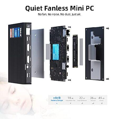 MeLE Quieter3C Fanless Mini PC Windows 11 Pro Celeron N5105 8GB 