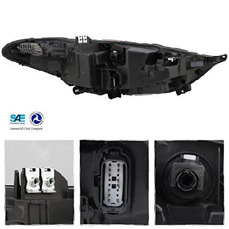 AKKON - Fits 2017-2022 Ford Fusion [Full LED] DRL Running Tube Turn Signal Projector Chrome Headlight Driver Left Sideの画像