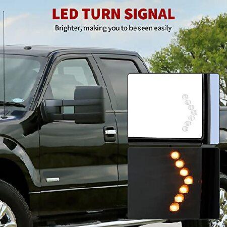 YITAMOTOR 牽引ミラー 2014-2018 シボレー シルバラード 1500 2015-2018 GMC シエラ 2500 HD / 3500 HD 牽引ミラー 電源加熱LEDウィンカーライト 伸縮式ペアセッ