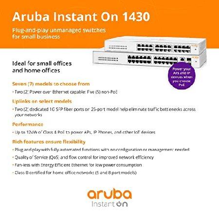 ご購入 Aruba Instant On 1430 8-Port Gb Unmanaged PoE Switch | 8-Port Class 4 PoE (64W) - 8X 1G Ports | Fanless | US Cord (R8R46A#ABA)
