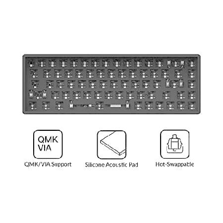 Keychron K6 Pro Wireless Custom Mechanical Keyboard Barebone Version, QMK VIA Programmable Macro, Hot-Swappable 65% Layout Aluminum Frame, RGB Backlit