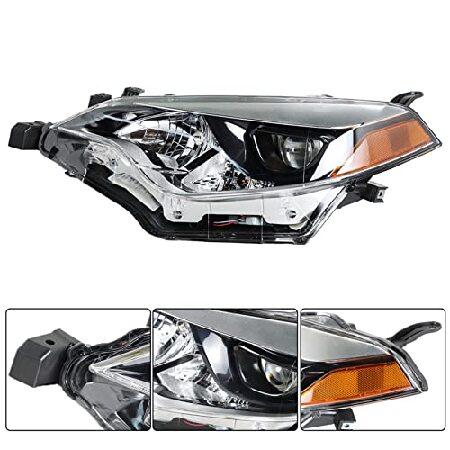 SEBLAFF Left ＆ Right Side Halogen Headlight Assembly Replacement for 2014 2015 2016 Corolla Headlight Pair Driver Passenger Headlampsの画像