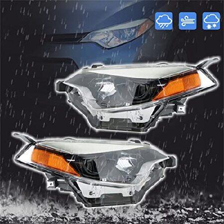 SEBLAFF Left ＆ Right Side Halogen Headlight Assembly Replacement for 2014 2015 2016 Corolla Headlight Pair Driver Passenger Headlampsの画像