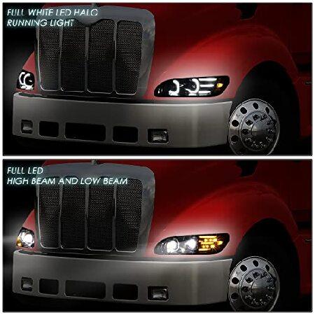 DNA MOTORING HL-HAY-031-BK Pair of C-Halo Projector Switchback LED Headlights Compatible with 08-19 Peterbilt 325 / 05-20 Peterbilt 330 / 05-10 Peterb_2