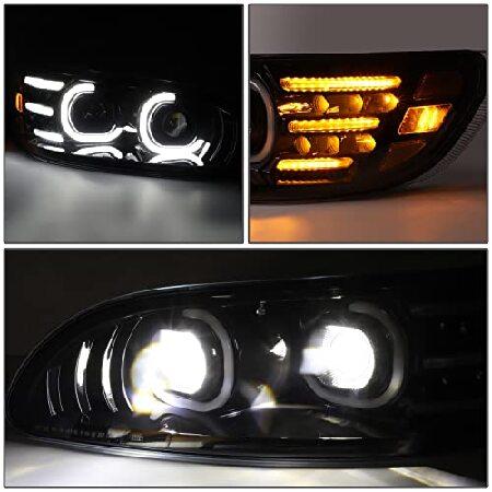 DNA MOTORING HL-HAY-031-BK Pair of C-Halo Projector Switchback LED Headlights Compatible with 08-19 Peterbilt 325 / 05-20 Peterbilt 330 / 05-10 Peterb_3