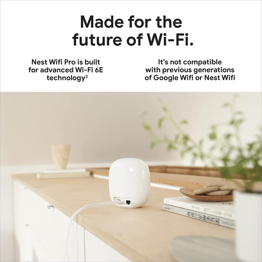Google Nest WiFi Pro - Wi-Fi 6E Reliable Home System with Fast 