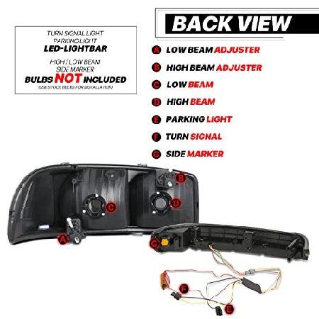 M-AUTO 4PC Switchback LED DRL Strip Headlights + Bumper Lamps Compatible with 99-07 GMC Sierra 1500/99-04 2500/01-07 1500 HD/2500 HD/3500 HD/99-06 Yuk_2
