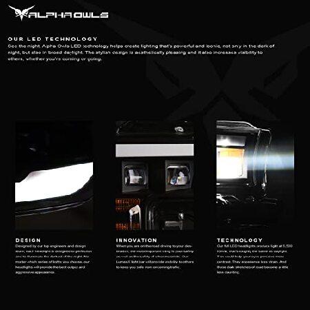 Alpha Owls 8711163 Full LED Projector Headlights with White LED Light Bar - Chrome Amber Fits 2002-2005 Dodge Ram 1500/2003-2005 2500 3500の画像