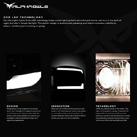 Alpha Owls 8711507 Projector Headlights With White LED Halo Light Bar ＆ Yellow Sequential LED Signal Lamps - Chrome Amber Fits 2004-2008 Ford F150 /の画像