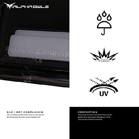 Alpha Owls 8711682 Crystal Headlights With White LED Light Bar - Black Amber Fits 2004-2008 Ford F150 / 2006-2008 Lincoln Mark LTの画像