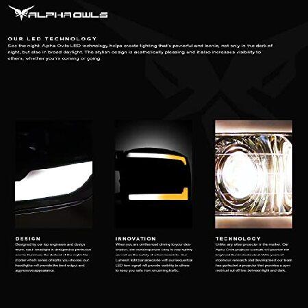 ブランド登録なし - Alpha Owls 8712009 Crystal Headlights With Switchback Sequential LED Light Bar ＆ Startup Light - Black Amber Fits 2009-2014 Ford F150 Halogen Models