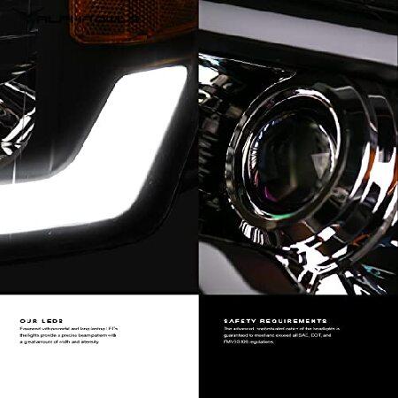 ブランド登録なし - Alpha Owls 8712009 Crystal Headlights With Switchback Sequential LED Light Bar ＆ Startup Light - Black Amber Fits 2009-2014 Ford F150 Halogen Models