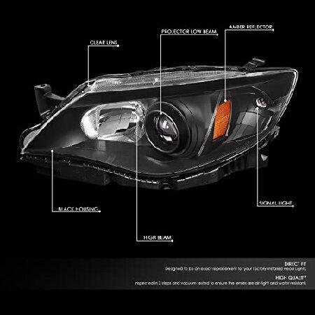 DNA MOTORING HL-OH-SIMP08-BK-AM Pair of Headlights Projector Low Beam Compatible with 08-11 Subaru Impreza,Black Housing / Clear Lens / Amber Reflectoの画像