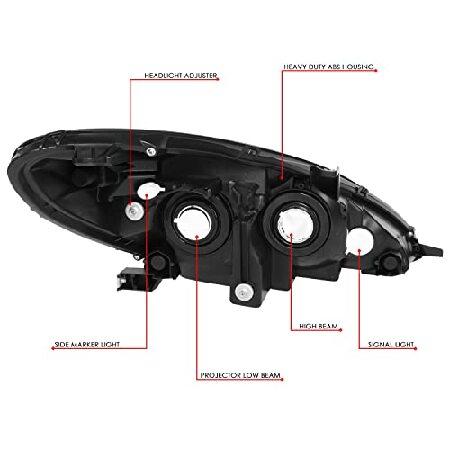 DNA MOTORING HL-OH-ES33005-CH-SM-CL1 Pair of Halogen Headlights Projector Low Beam Compatible with 2004-2006 Lexus ES330,Chrome / Smoked / Clearの画像