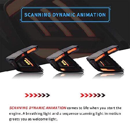 VLAND Smoke Tail Lights Compatible with 10th Gen Honda Civic Hatchback/Type R 2018-2021 (NOT For Coupe) w/Animation w/Sequential Turn Signal, Tinted,の画像