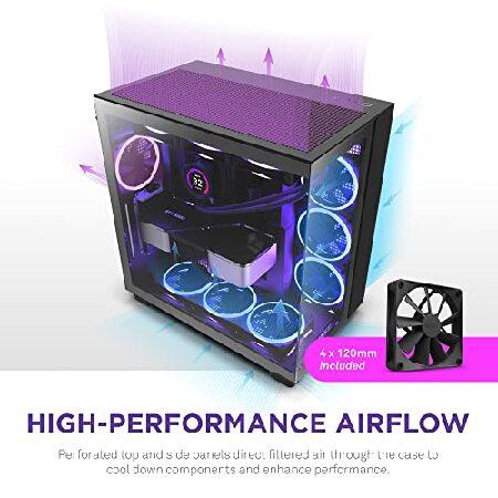 NZXT H9 Flow 2層構造 ミドルタワー PCケース Black CM-H91FB-01 CS8576｜rest｜03