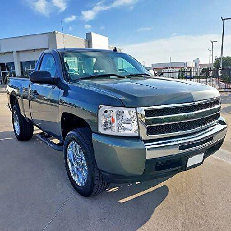 SPEC-D TUNING Chrome Housing Clear Lens Headlights with LED Strip Compatible with 2007-2013 Chevy Silverado 1500/2500HD/3500HD, Left + Right Pair Headの画像