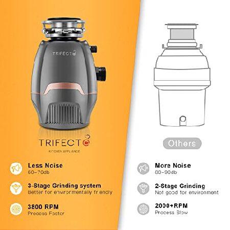 Trifecte　Pro　HP　Garbage　Coutinuous　Dishwasher　Feed　Garbage　Disposals　Disposal　Sound　Up　Waste　with　Power　Cord,　with　Reduction,Food　Hook