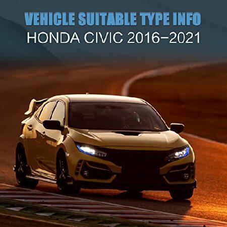VLAND LEDヘッドライトアセンブリ 2016-2021 第10世代 Honda Civic DRL用 スタートアップアニメーション付き プラグアンドプレイ ブルーの画像