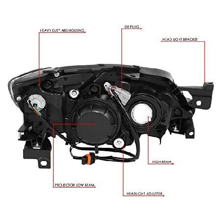 DNA MOTORING HL-OH-SIMP08-BK-CL1 ヘッドライト プロジェクター ロービーム 08-11 スバル インプレッサ対応 ブラックハウジング/クリアレンズ/クリアリフレクタの画像