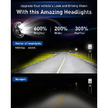 HWSTAR 2023 Upgraded 600% Brighter Anti-glare 7 Inch Led Headlights Round Compatible with Jeep Wrangler JK JKU TJ LJ Chevy Ford GMC Dodge Mazda Nissanの画像