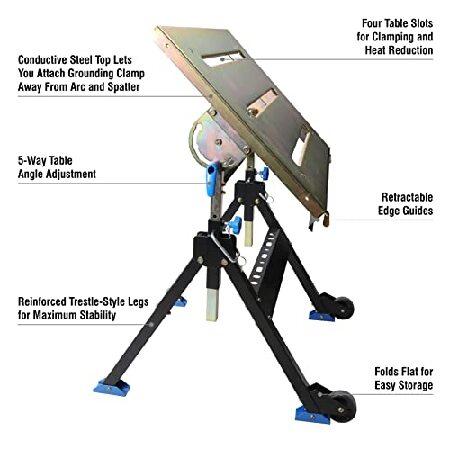 Olympia　Tools　調節可能な溶接テーブル　ポータブルスチールスタンド　x　ワークベンチ　30インチ　キャスター付き　20インチ