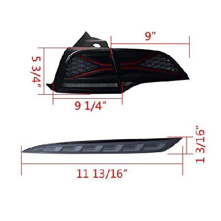 Astra Depot Smoke Lens IP67 LED Rear Bumper Brake Tail Light Reverse Turn Signal Lamps Compatible with 2017-2022 Tesla Model 3の画像