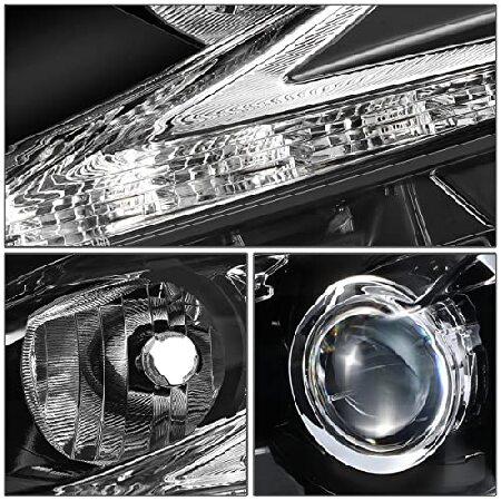 DNA MOTORING OEM-HL-0136-L Left Side Halogen / LED Headlight Compatible with 2016-2018 ES300h / ES350, Black Housing Amber Reflectorの画像
