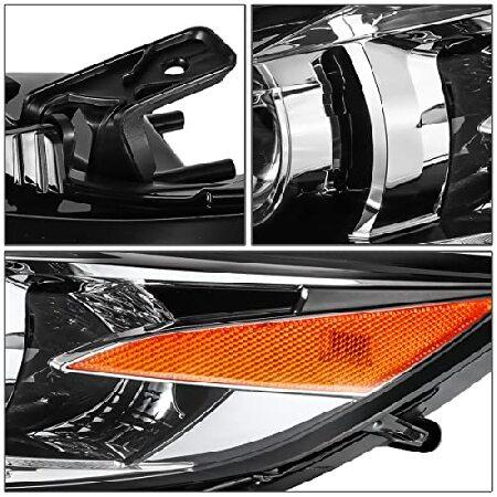 DNA MOTORING OEM-HL-0136-L Left Side Halogen / LED Headlight Compatible with 2016-2018 ES300h / ES350, Black Housing Amber Reflectorの画像