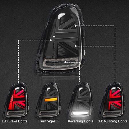 公式銀座 Huray Full LED Tail Lights Fit for 2007-2010 BMW Mini Cooper R55 R56 R57 R58 R59， Taillight Assembly， Union Jack Rear Brake Light with Sequential Turn