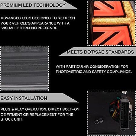 VLAND Union Jack Tail lights Assembly Fit for BMW Mini Cooper R56 R57 R58 R59 2007-2013， Rear Lamp with Dynamic Start-up DRL， Back light w/Sequential_2