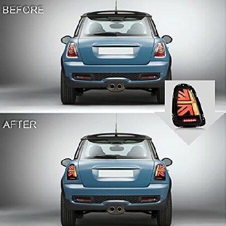 VLAND Union Jack Tail lights Assembly Fit for BMW Mini Cooper R56 R57 R58 R59 2007-2013， Rear Lamp with Dynamic Start-up DRL， Back light w/Sequential_3