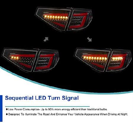 Spec-D チューニングジェット ブラック ハウジング クリアレンズ LED シーケンシャル テールライト 2008-2011 スバル インプレッサ 左 + 右 ペアアセンブリの画像