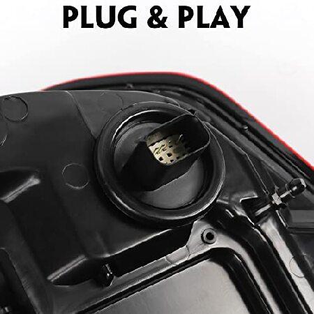 FIONE: For Dodge Ram 1500 Tail Light Assembly 2019-2022 LED Type ＆ Red Lens Chrome Interior Left Driver Side Rear Light 55112991AC 55112991AD CH28002_2