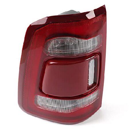 FIONE: For Dodge Ram 1500 Tail Light Assembly 2019-2022 LED Type ＆ Red Lens Chrome Interior Left Driver Side Rear Light 55112991AC 55112991AD CH28002_3