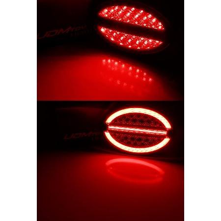 iJDMTOY 4pc Set White/Clear Lens w/Chrome Reflex Full LED Halo Vette Tail Lamp Assemblies w/Hyper Flash Bypass Harness, Compatible With Chevrolet 1997の画像