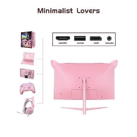 FYHXele FY27FHP Pink Monitor 27 Inch Curved Gaming 165Hz - Support