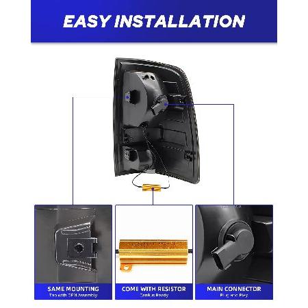 AUTOONE Full LED Tail Light Assembly for 2009-2018 Dodge Ram 1500 2500 3500, Passenger ＆ Driver Side with Black Smoked Lens,Blubs Includedの画像