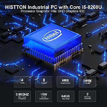 ノートパソコン HISTTON Industrial PC Core i5-8260U， 16GB RAM 256GB M2. SSD， Industrial PC with 2 RS232/485 COM， Dual HD + DP 4K Triple Display， 2 LAN， 6 USB， GPIO， W